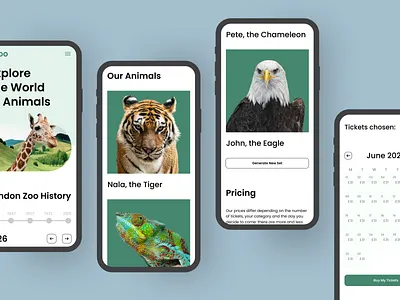 Zoo Website 🦒 animals branding design graphic design illustration landing logo mobile typography ui ui ux ux web web design website zoo