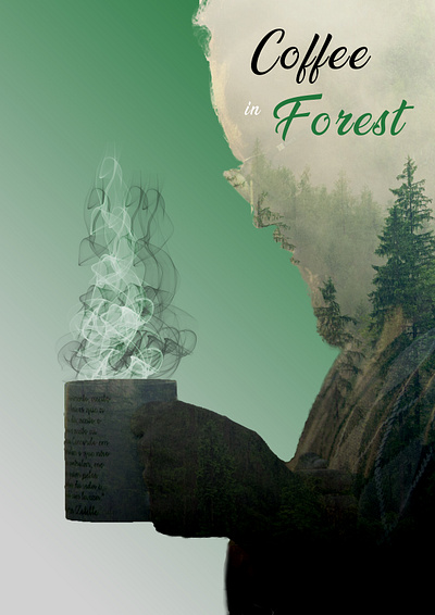 Coffee in Forest app design graphic design photoshop typography
