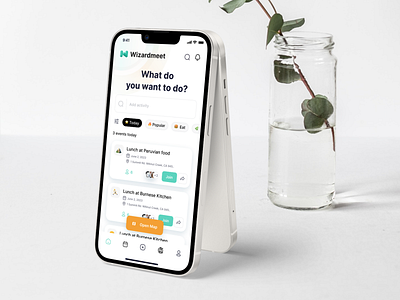 Wizardmeet App activity app app design meetup minimalist ui ui design uikit uiux