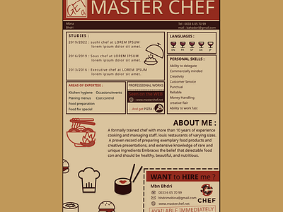 Resume For a Master Chef app art branding chef design designwork figma graphic design master masterchef mobile resturant resume resumechef ui uiux ux