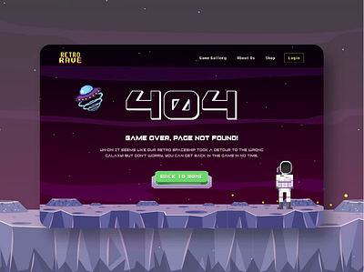 404 Page Design | Retro Theme | Day 42 | Build 2.0 90 day ui challange animation app branding design graphic design illustration ui ux