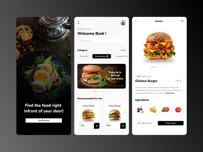 Food App Design branding daily ui challenge dailyui design mobile app mobile app design ui ui design ui ux uiux