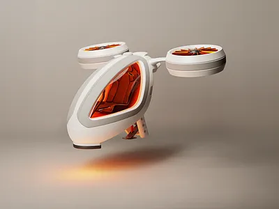 Human drone 3d blender chopper clean concept design drone human drone minimalistic plasticity playground