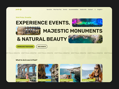 Website design for Pula tourist office croatia pula tourism tourist ui web web design