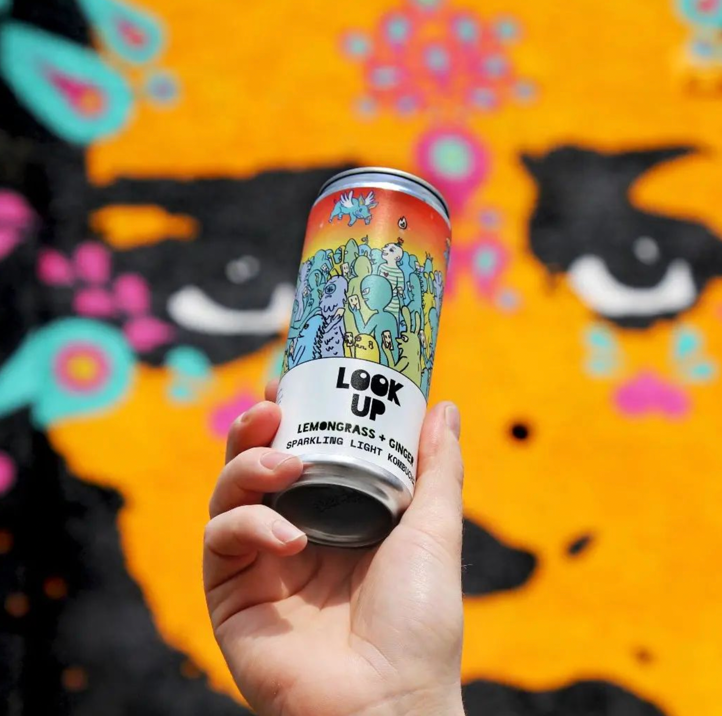 Counterculture Art Design for Kombucha beer art beer design beer label branding can art can label illustration kombucha label design pop culture art pop surreal art soft drink art surreal