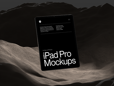 iPad Pro Mockups 3d black device ipad metaverse mobile mockup rock typography