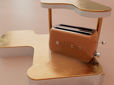 SMEG toaster 3d model 3d 3d model arnold arnold rendering engine branding cinema 4d kitchenware maxon modern smeg smeg toaster ui