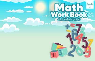Math Workbook for kids. Cover math workbook