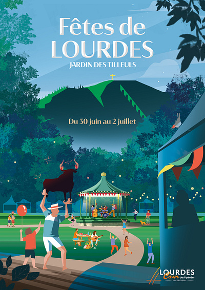 Poster Lourdes Festival 2023 celebration design festival graphic design graphism illustration photoshop poster summer