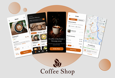 Coffee Shop App Design branding design figma mockup ui ux