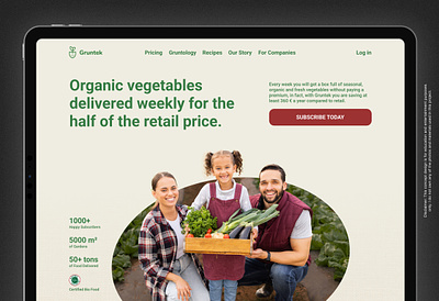 Organic food subscription website croatia food nature organic subscription ui web web design website