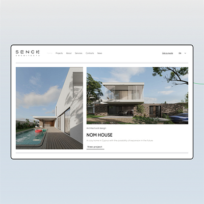 Website for Interior Design Studio - SENCE business concept corporate landing page simple user interface ux website design
