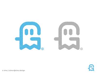 G for Ghost | Design Concept blue branding catching design for sale fun ghost gray icon letter g lettermark light logo logo design logo designer mark mascot scary symbol