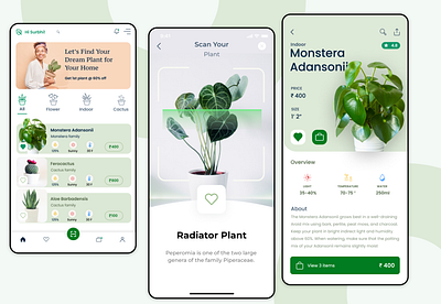 Plant E-commerce branding concept design ecommerce graphic design green marketplace mobile design mobile ui online market plant ui ui kit