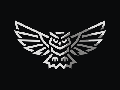 Owl Logo bird college education emblem flying geometric hunter logo owl predator protection science security simple sport team technology vector wildlife wings
