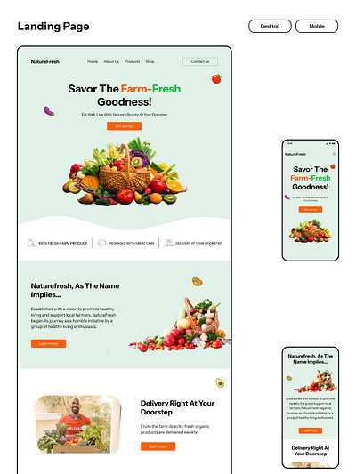 Naturefresh Website Design design e commerce fruits grocery landing page ui vegetables web design