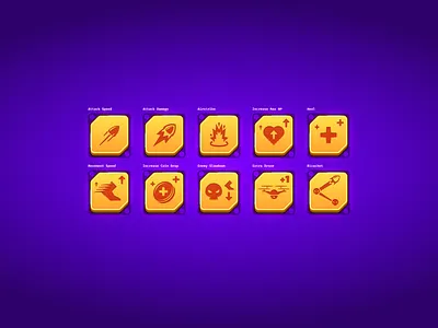 Buffs & Skills button icon mobile game ui vector