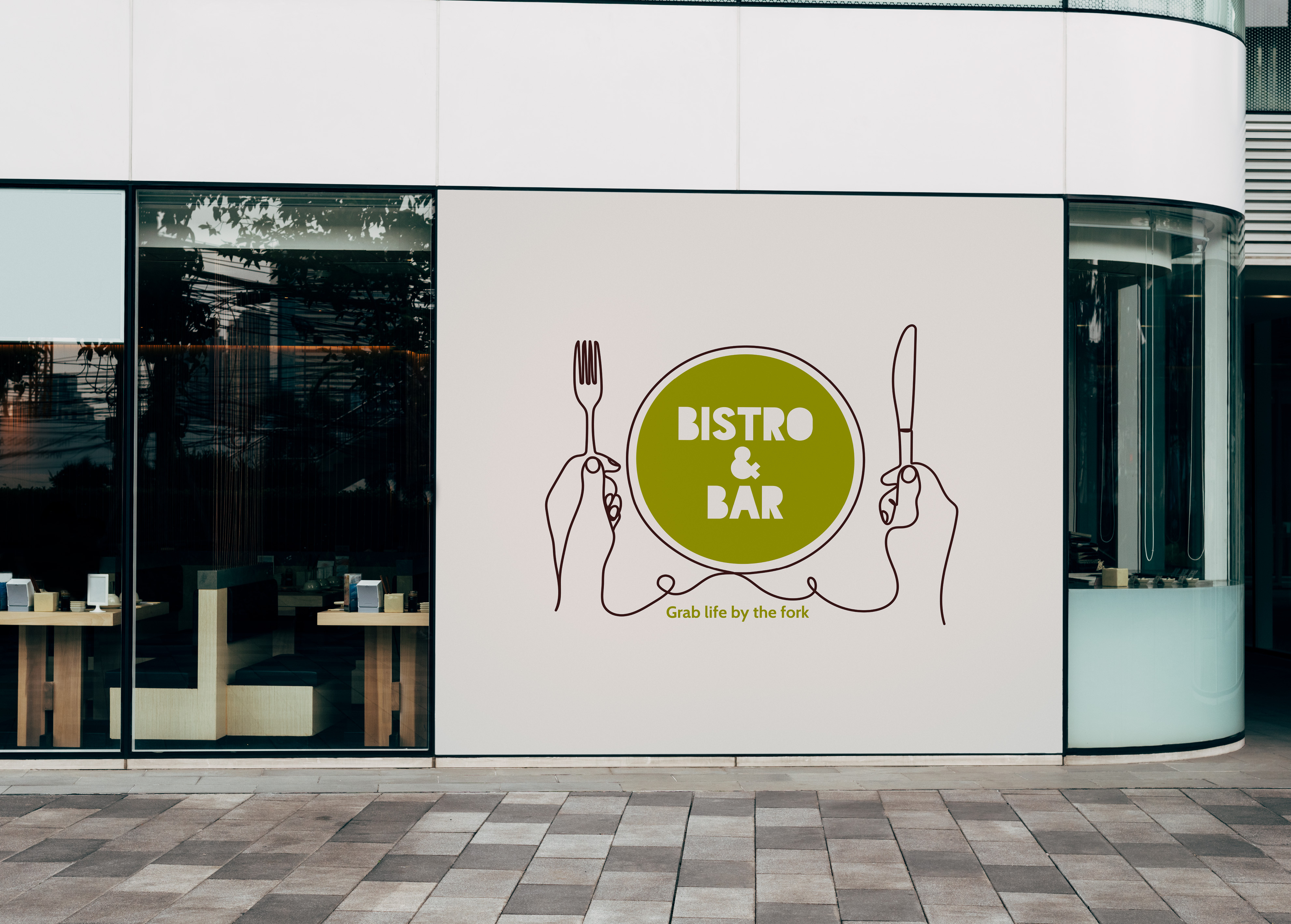 Logo for restaurant advertising banner bar bistro branding cafe cook cutlery design dinner eat food hand drawn illustration line art logo lunch meal restaurant vector