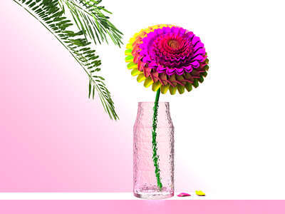 3D flower piece 🥀 3drender beach c4drender floral glass glass fx hiring illustration keyshot render petal flower pink plant romantic seedling setting soft stem summer