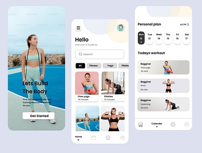 Body Build App Design appdesign branding design graphic design ui uiux uiux design web design