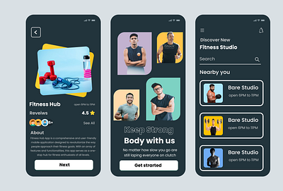 Fitness Hub Mobile app design appdesign branding design graphic design ui uiux uiux design web design