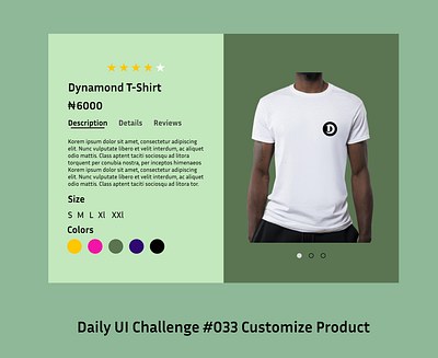 Daily UI Customize Product #033 customize dailyui tshirt ui ui uiux uidesign ux