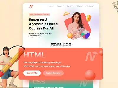 Nextgen Tutorial Website UI/UX design e learning education graphic design html node js reactjs reactnative tutorial website ui ux vector website