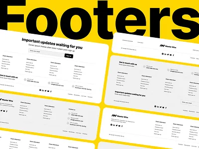 Footer Figma Kit clean design download figma footer footer wireframe footers kit page page wireframe prototype site template theme ui ux web wireframe wireframe kit wireframing