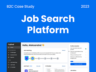 Gyfted Job Search Platform B2C Case Study app application b2c candidates case dashboard design gamification job platform recruiting recruitment saas search software study ui ux web website