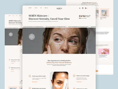SERÈN - Online Skincare Shop Website branding design skincare ui ux website