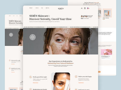 SERÈN - Online Skincare Shop Website branding design skincare ui ux website