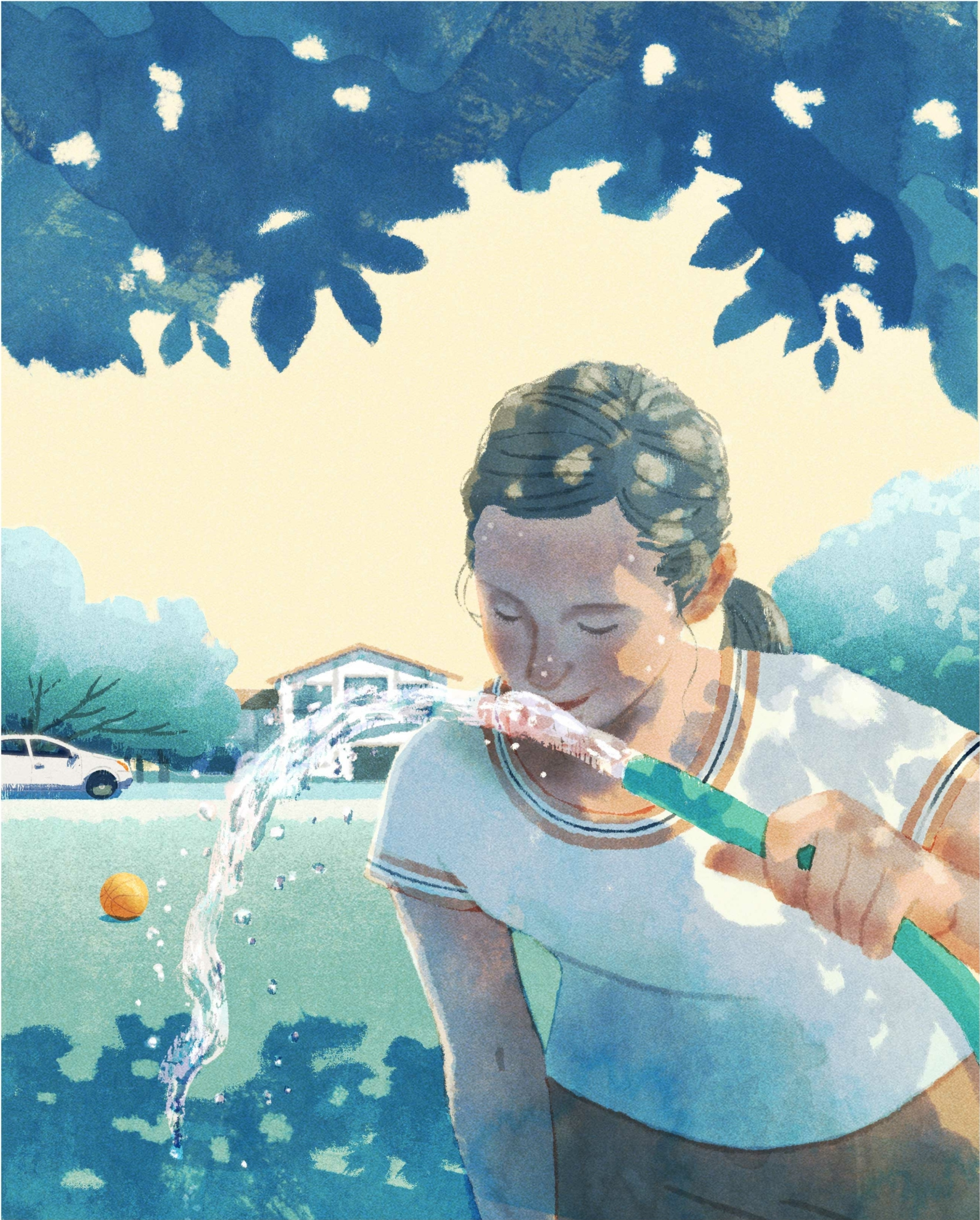 Hot Summer Day character digital folioart hifumiyo illustration publishing summer texture