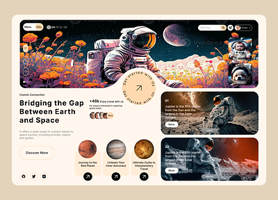 🚀Space Travel Landing page/UI astranout clean homepage kids landing page moon nasa pets planet rocket science space travelling ui ui design user interface uxui web web design website