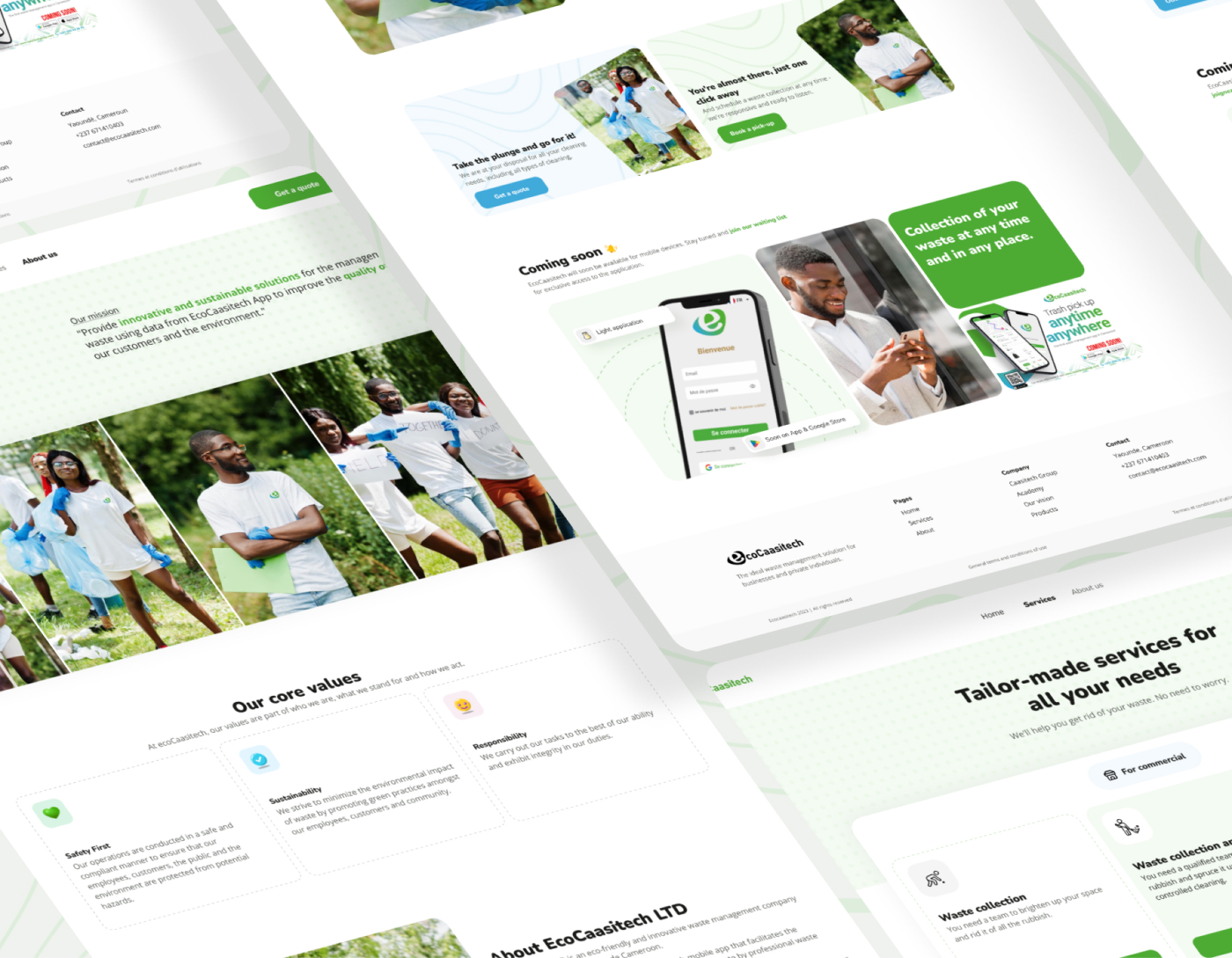 Waste management web Application - EcoCaasitech design ecocaasitech figma minimalist product design ui user interface ux waste management website