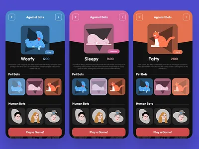 Chess bots 088 88 avatar challenge chess chess app chess bots chess design chesscom choose a player daily ui 088 dailyui dailyui088 design e commerce game design gaming illustration ui uiux