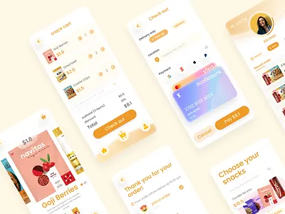 Snack Ordering App app design food order app snack snack order ui
