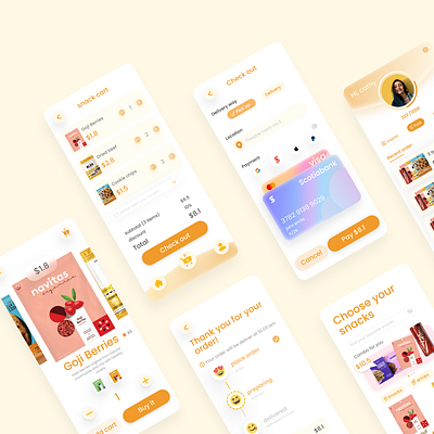 Snack Ordering App app design food order app snack snack order ui