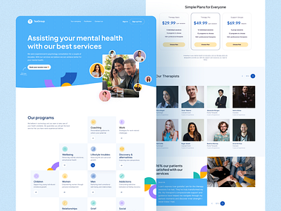 Mental Health Web App app branding design interaction landing logo sapienix ui uiux ux web webdesign