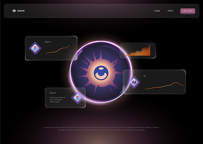 UNION: Website branding creative design eye figma glossy graphic design illustration logo ui ux visualizing web web design