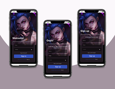 Sign in | Sign up Screens dailyui signin signup ui uiux