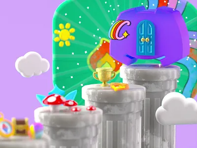 Discord Onboarding Animation Loop 3d 3d art 3d illustration 3d logo 3d render animation loop blender branding cinema4d community community onboarding cute animation discord gamification lowpoly motion graphics octane render onboarding platformer video game