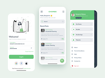 Chores App app chores colors design illustration light uiux