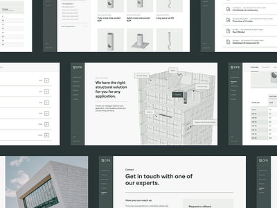 CFS Website 3d building cfs cms construction contact data design green headless interactive manufacturing modern nav sanity table ui webgl website