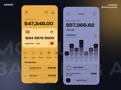 Mobile Banking App app app design app ui bank app bank card banking app credit card design finance finance app fintech ui ux