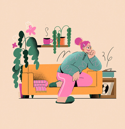 A chill day character design character illustration colour palette digital illustration illustration linework procreate