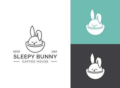 Sleepy Bunny Logo branding branding design business logo company logo corporate design graphic design illustration logo logo design minimal minimalist modern typography