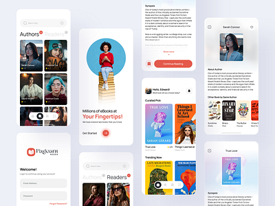 eBook Reading App Concept colors design ebook library reading uiux