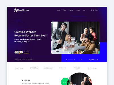 Website Design for Novel Group WordPress Agency graphic design minimalist ui ux design website design