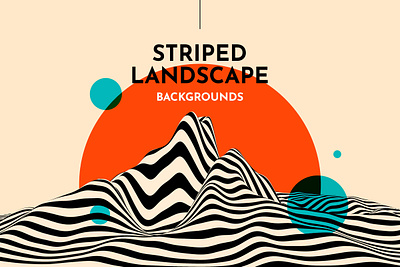 Striped Landscape 3D Backgrounds 3d abstract background black and white futuristic illusion illustration landscape mountains optical optical illusion stripe striped terrain wallpaper wave waves
