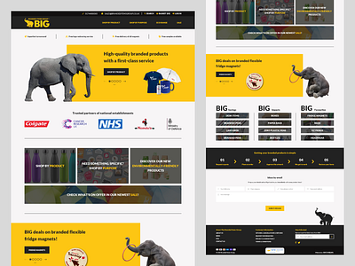 Big black brand branding design elephant graphic design grey ui ux web website yellow